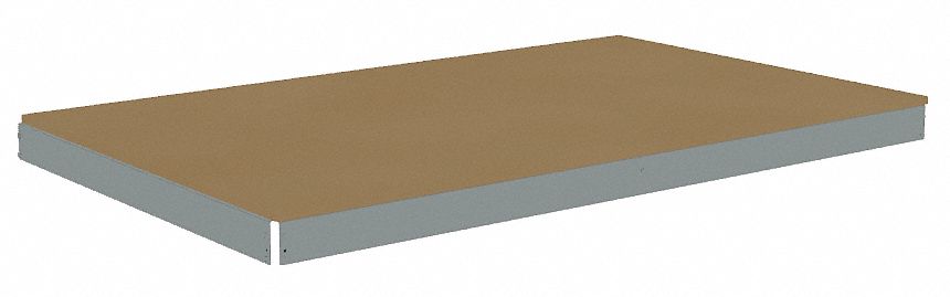 Shelf: 72 in   x 30 in, 1, 750 lb Load Capacity, Particleboard, Gray, Shelf