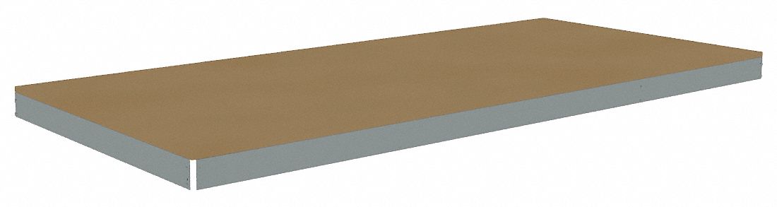 Shelf: 96 in   x 30 in, 1, 250 lb Load Capacity, Particleboard, Gray, Shelf