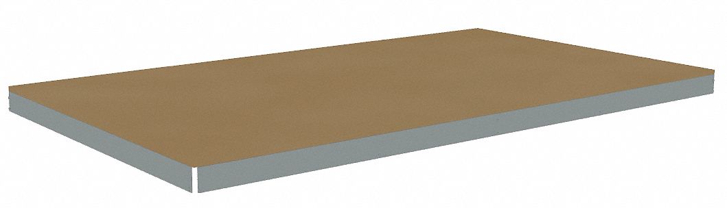 Shelf: 84 in   x 42 in, 1, 500 lb Load Capacity, Particleboard, Gray, Shelf