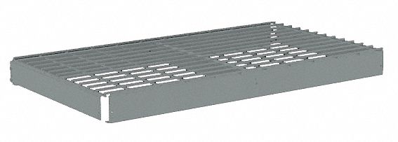 Shelf: 48 in   x 18 in, 2, 500 lb Load Capacity, Steel, 5 ga Decking, Gray, Shelf