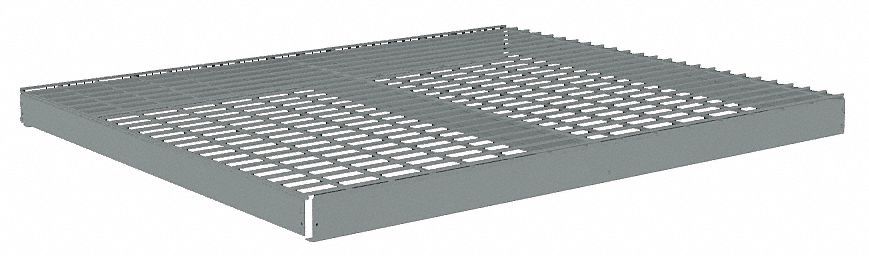 Shelf: 60 in   x 48 in, 2, 250 lb Load Capacity, Steel, 5 ga Decking, Gray, Shelf
