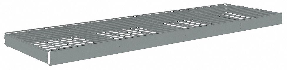 Shelf: 84 in   x 18 in, 1, 750 lb Load Capacity, Steel, 5 ga Decking, Gray, Shelf