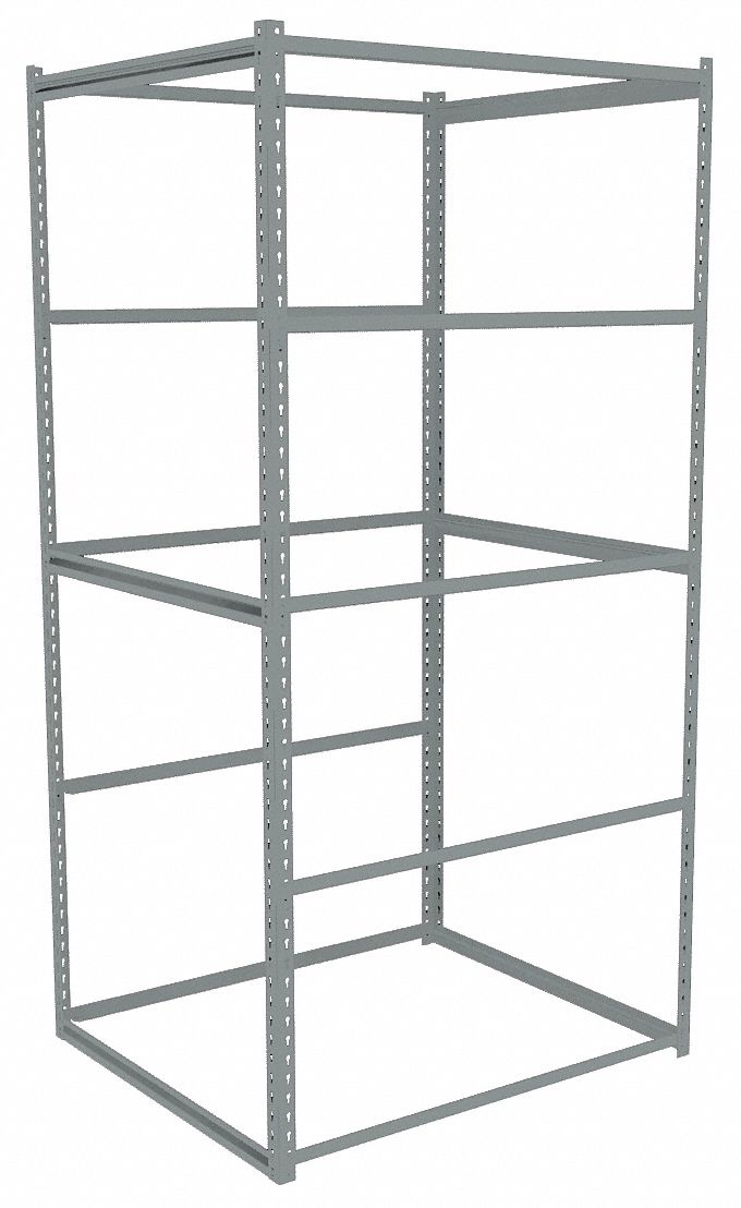 Boltless Shelving: Starter, Medium-Duty, 42 in x 36 in, 84 in Overall Ht, 5 Shelves, Open