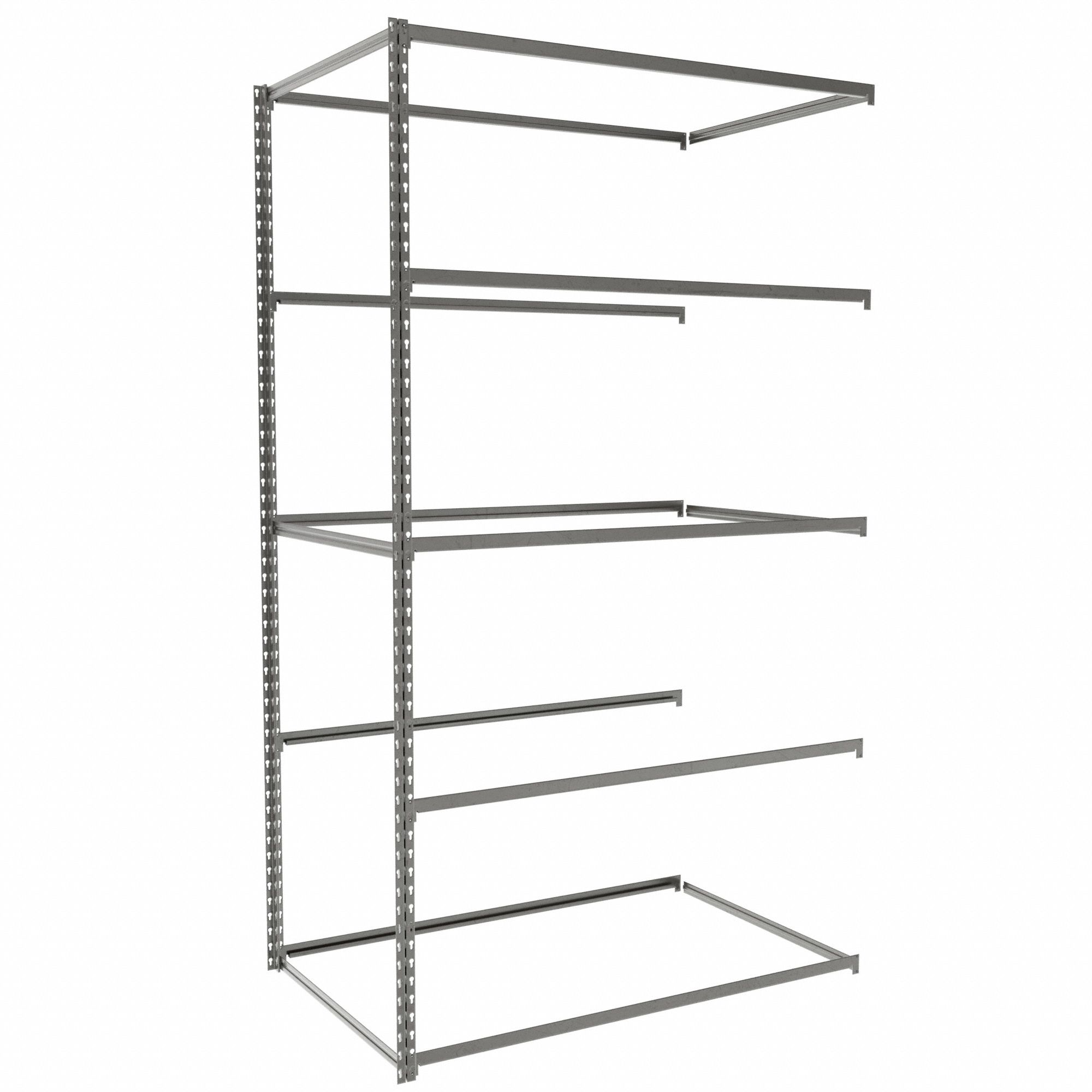 Boltless Shelving: Add-On, Medium-Duty, 48 in x 30 in, 84 in Overall Ht, 5 Shelves