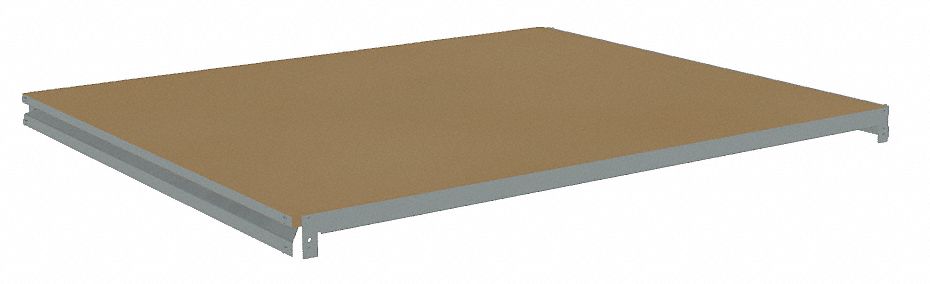 Shelf: 48 in   x 36 in, 500 lb Load Capacity, Particleboard, Gray, Shelf