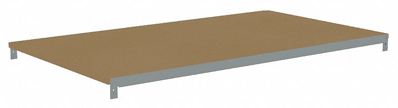 Shelf: 48 in   x 30 in, 500 lb Load Capacity, Particleboard, Gray, Shelf