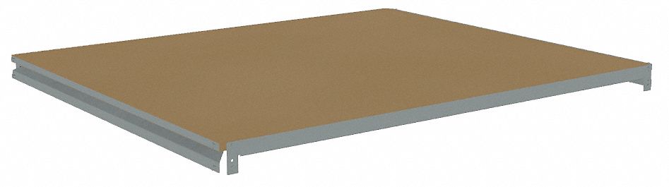 Shelf: 48 in   x 36 in, 500 lb Load Capacity, Particleboard, Gray, Shelf