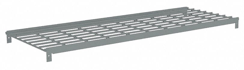 Shelf: 48 in   x 15 in, 500 lb Load Capacity, Steel, 5 ga Decking, Gray, Shelf