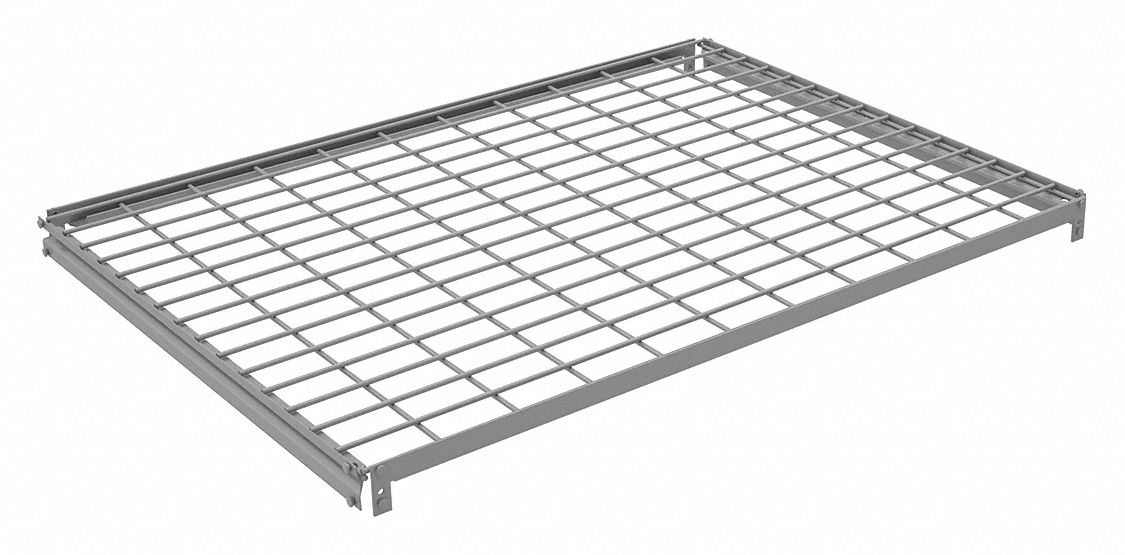 Shelf: 42 in   x 30 in, 550 lb Load Capacity, Steel, 5 ga Decking, Gray, Shelf
