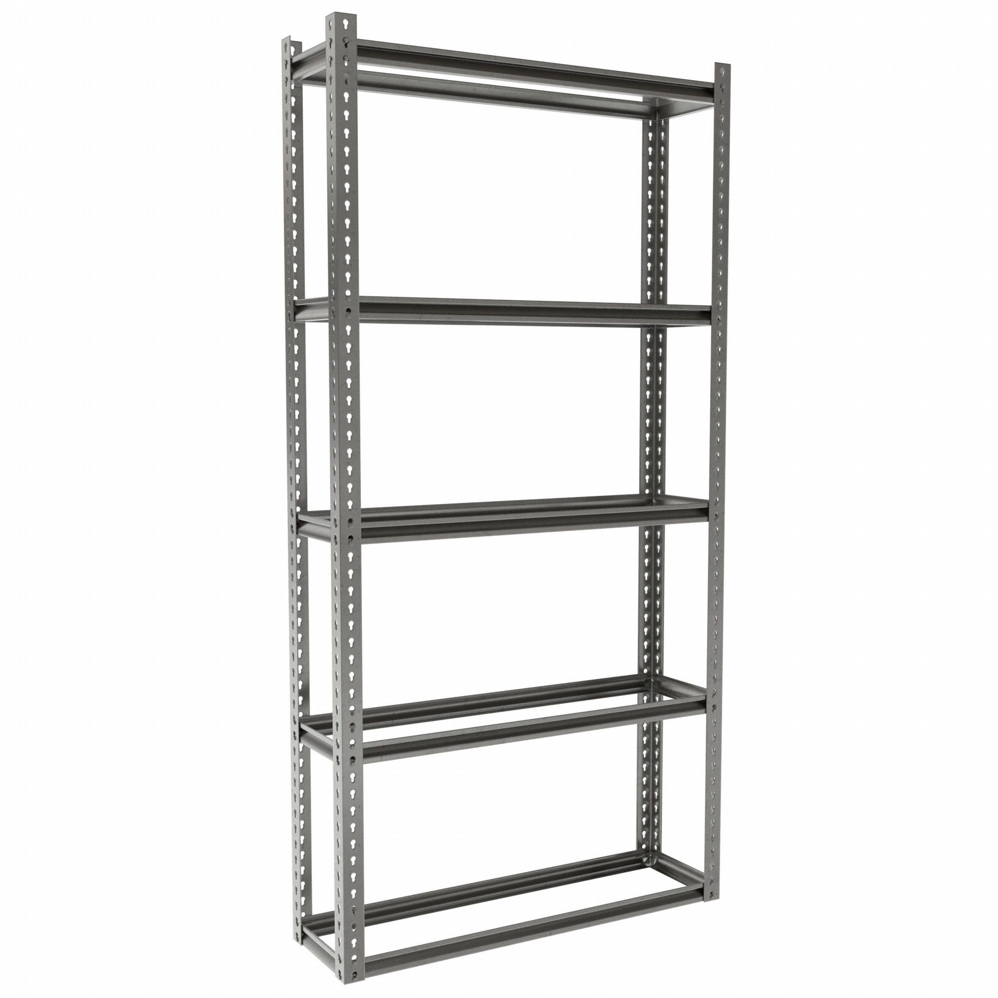 Boltless Shelving: Starter, Medium-Duty, 42 in x 12 in, 84 in Overall Ht, 5 Shelves, Open
