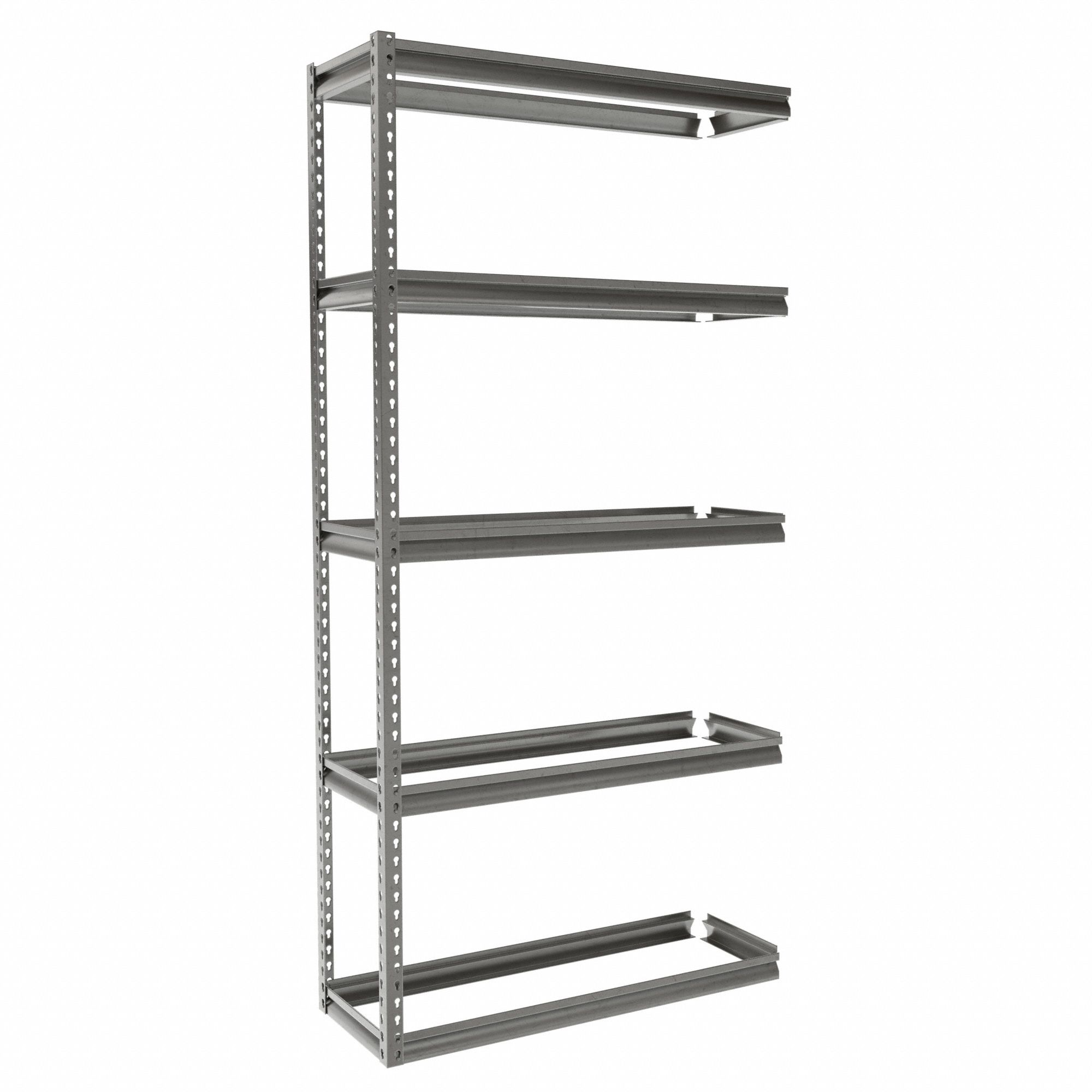 Boltless Shelving: Add-On, Medium-Duty, 42 in x 15 in, 84 in Overall Ht, 5 Shelves