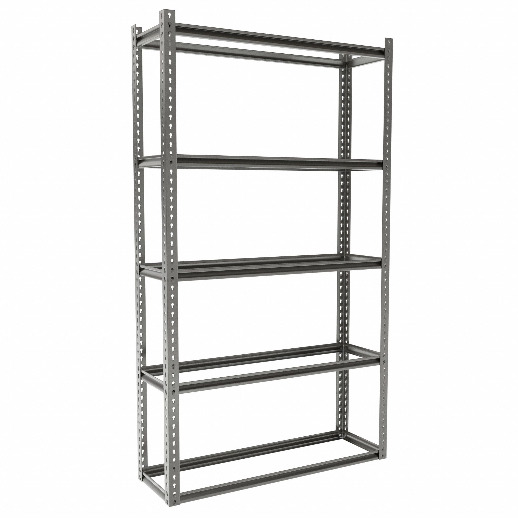 Boltless Shelving: Starter, Medium-Duty, 48 in x 15 in, 84 in Overall Ht, 5 Shelves, Open