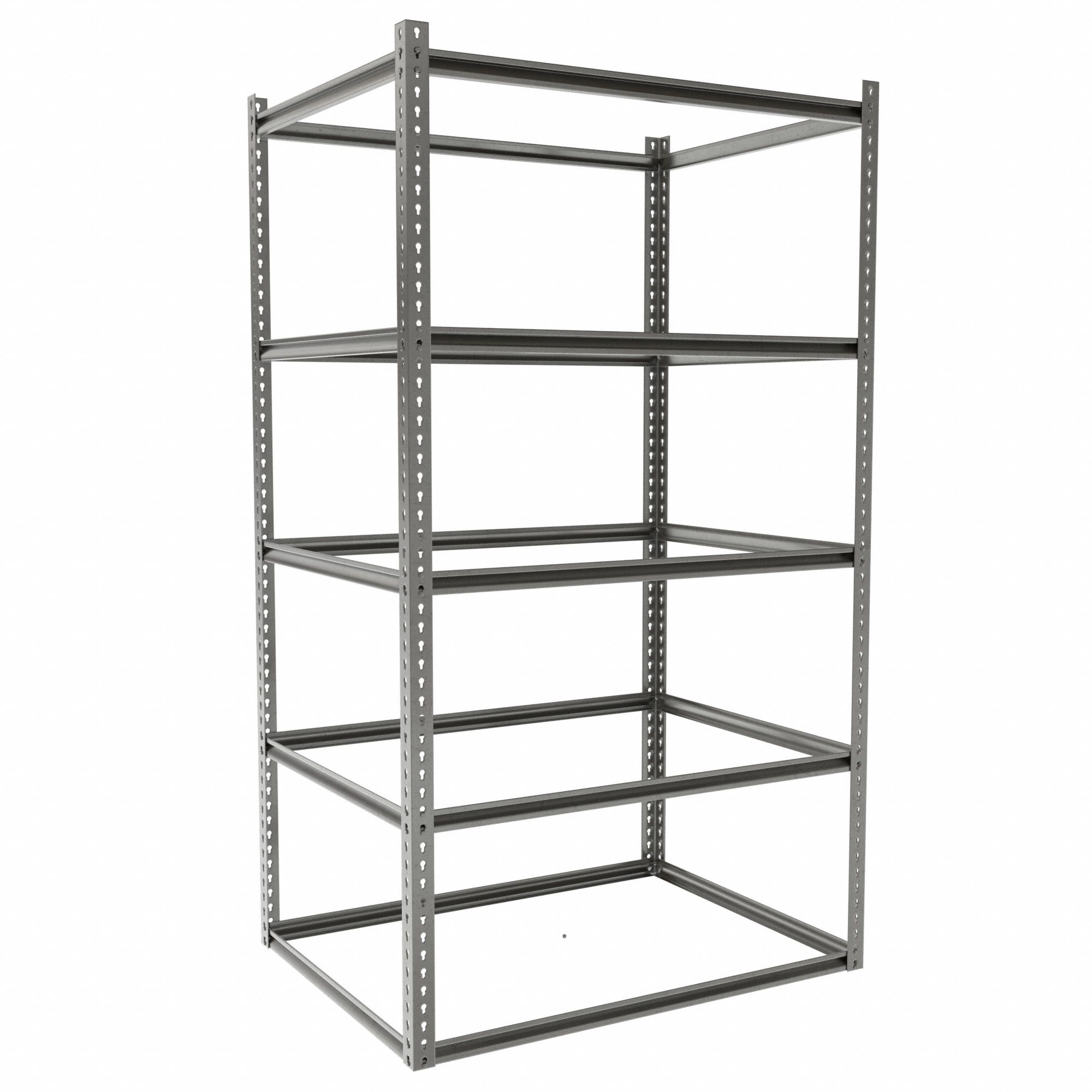 Boltless Shelving: Starter, Medium-Duty, 48 in x 36 in, 84 in Overall Ht, 5 Shelves, Open