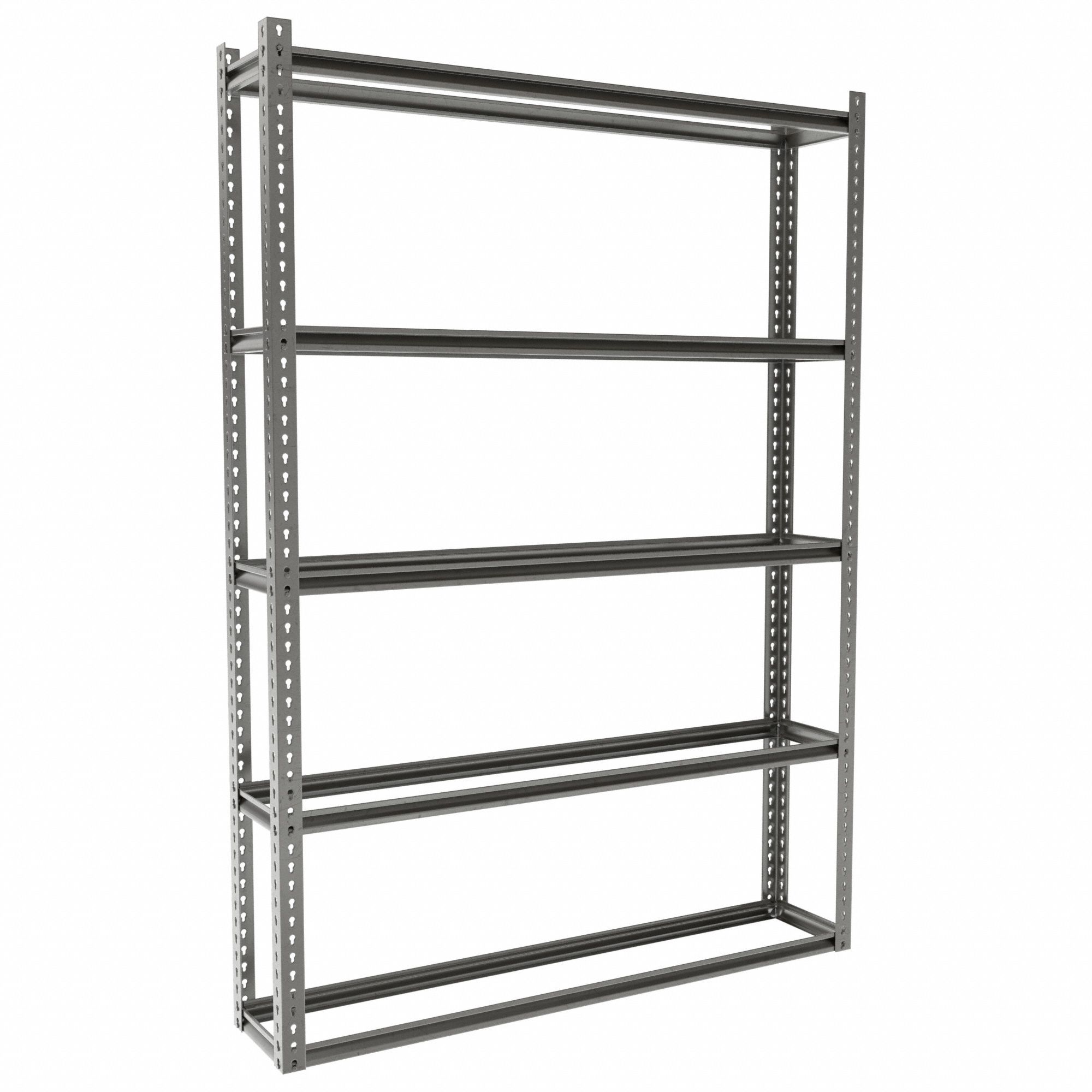 Boltless Shelving: Starter, Medium-Duty, 60 in x 12 in, 84 in Overall Ht, 5 Shelves, Open
