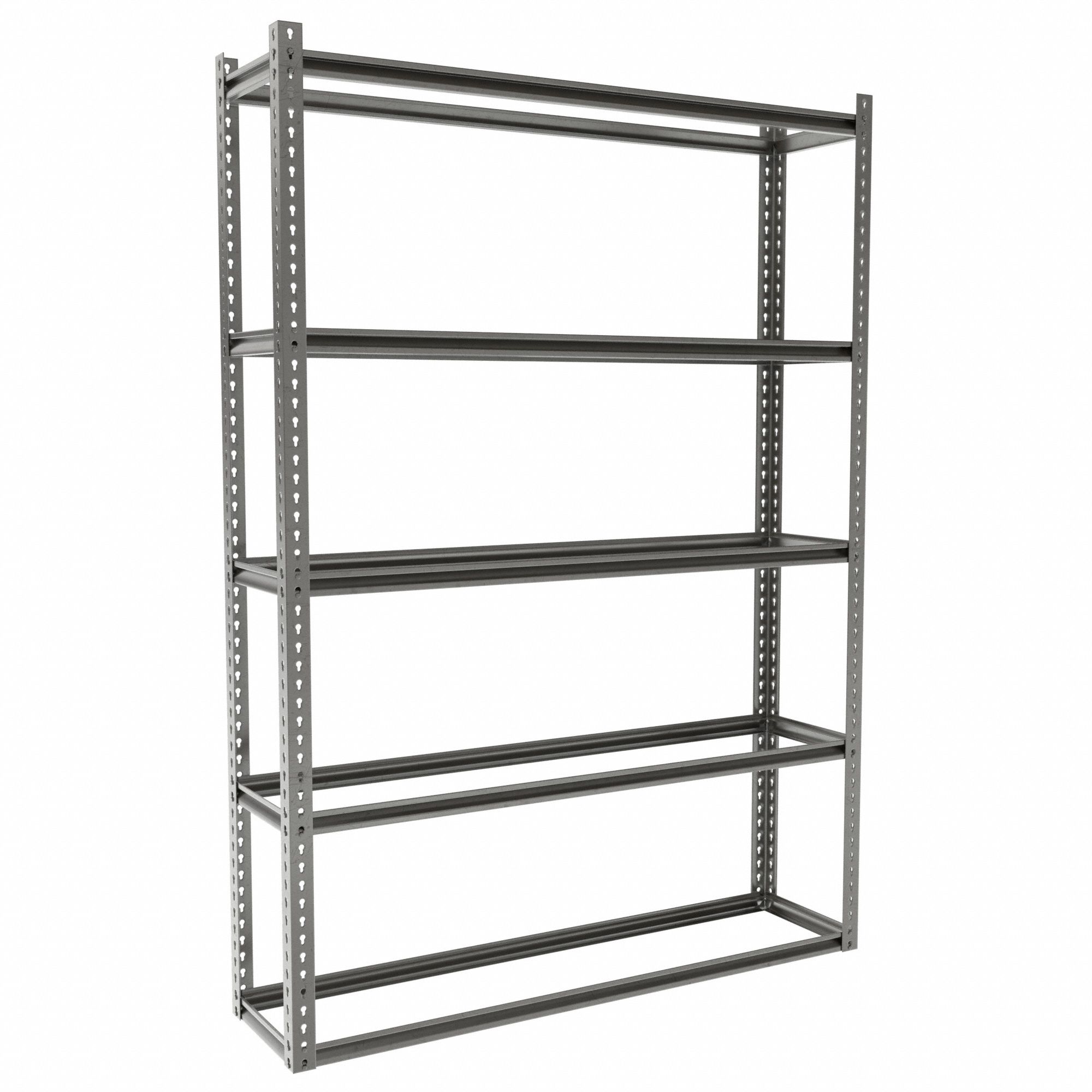 Boltless Shelving: Starter, Medium-Duty, 60 in x 15 in, 84 in Overall Ht, 5 Shelves, Open