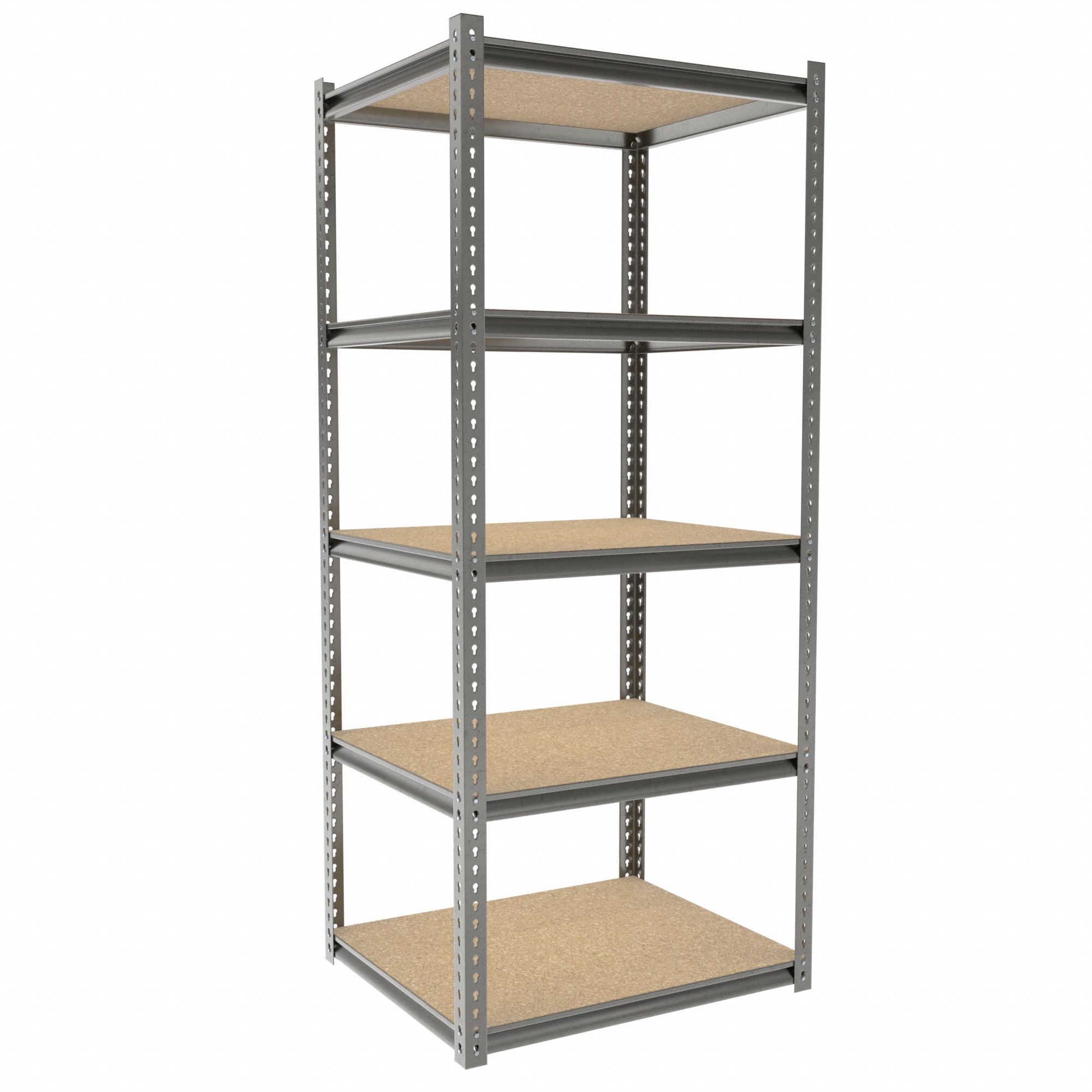 Boltless Shelving: Starter, Medium-Duty, 36 in x 30 in, 84 in Overall Ht, 5 Shelves, Open