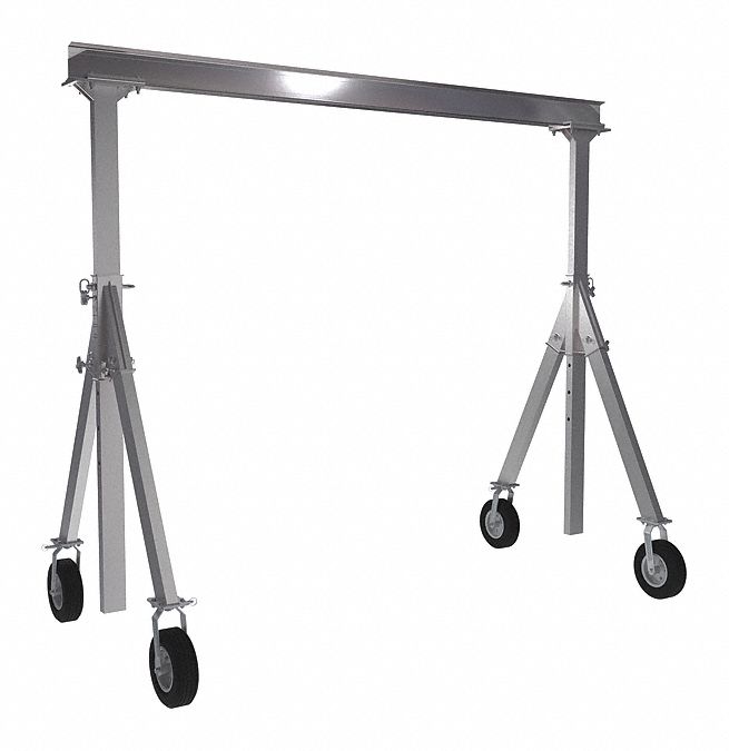 GANTRY CRANE,SILVER,ALUMINUM,1500 LBS.