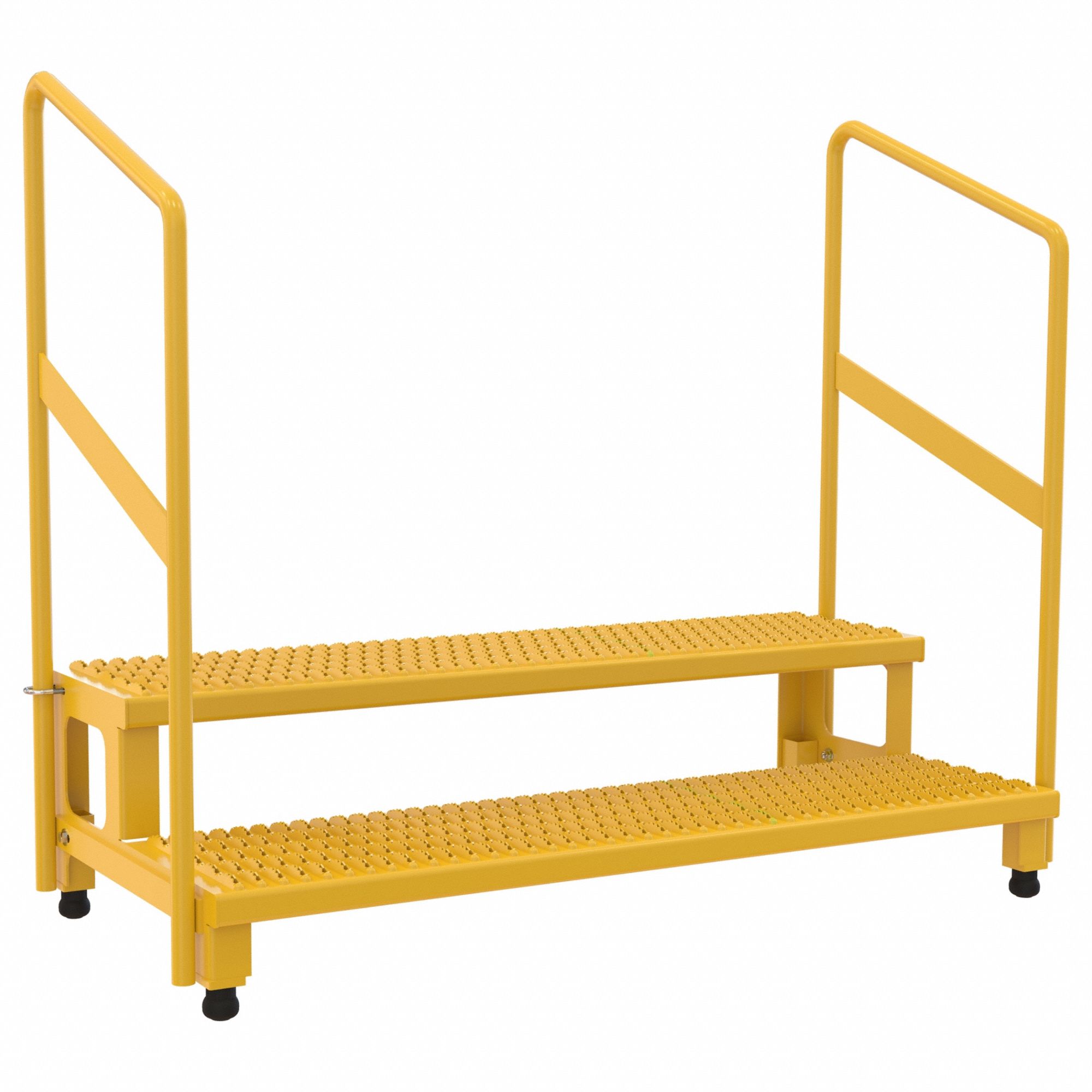 ADJUSTABLE STEP STAND, 2 STEP, HANDRAIL, 48 X 23 IN, UNASSEMBLED
