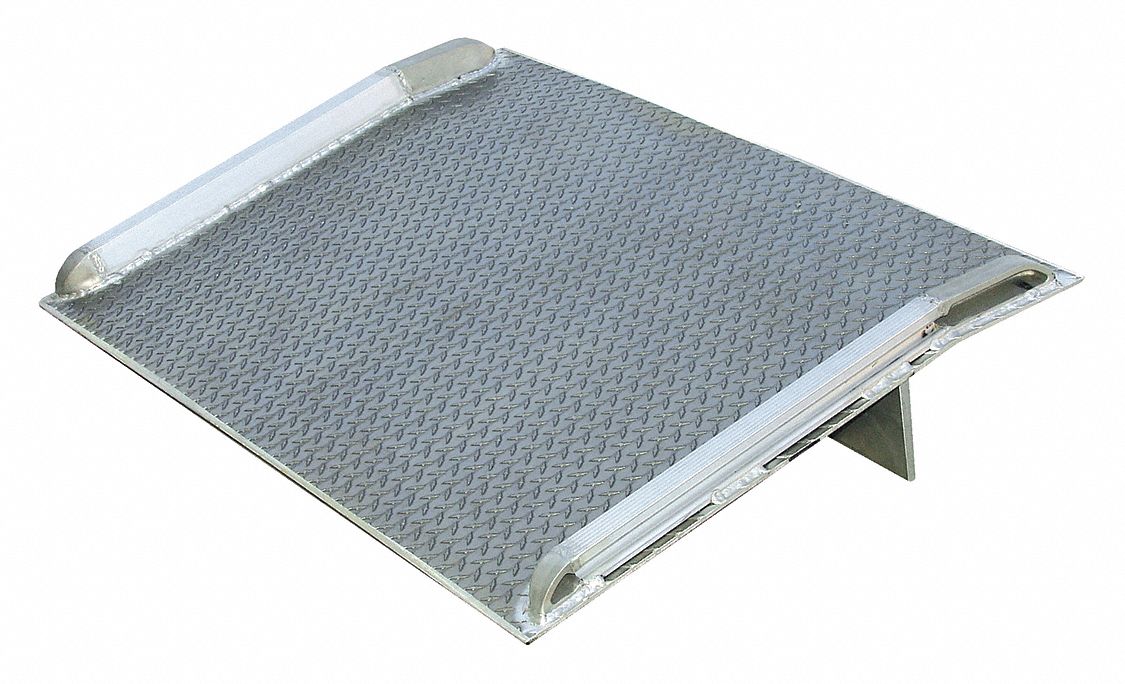 ALUMINUM TRUCK DOCKBOARD, 54 IN W X 30 IN L, ALUMINUM, 2 IN SIDE RAIL HEIGHT