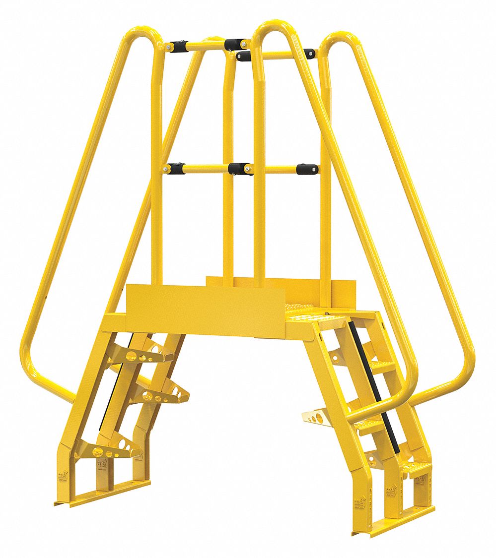 VESTIL CROSSOVER LADDER, YELLOW, 73 IN H, STEEL, POWDER COATED FINISH ...