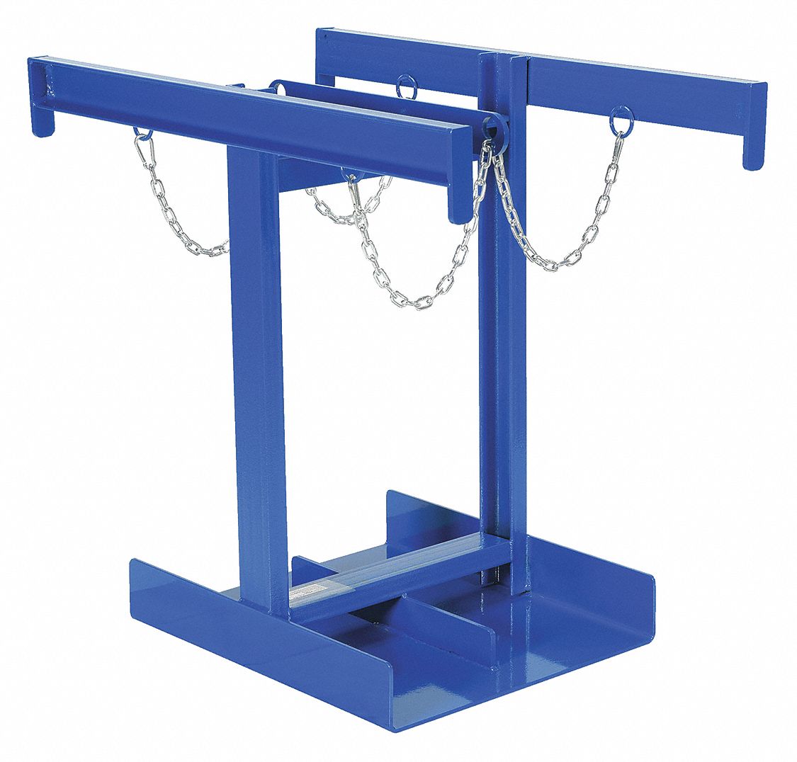 FORKLIFT CYLINDER CADDY, BLUE, STEEL, POWDER COATED FINISH, 4 CYLINDER