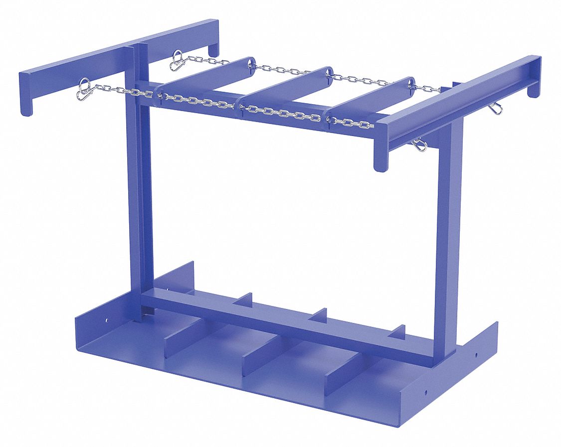 FORKLIFT CYLINDER CADDY, BLUE, STEEL, POWDER COATED FINISH, 8 CYLINDER