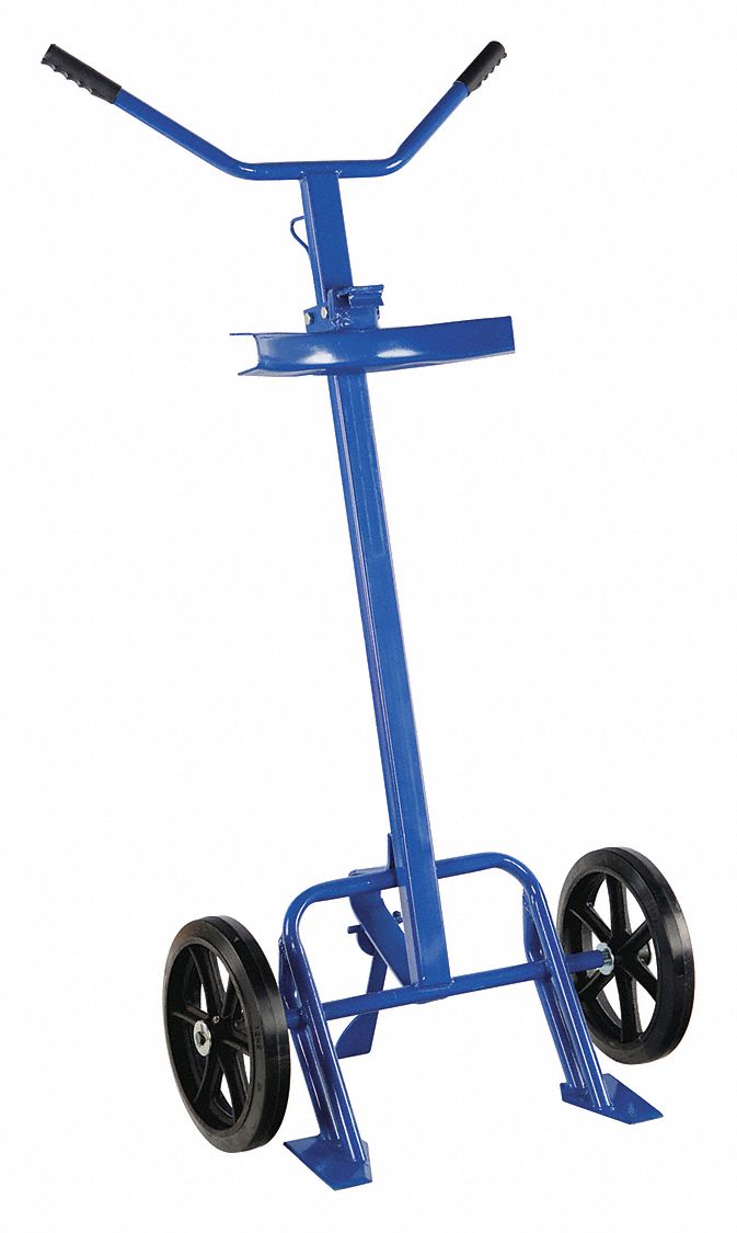 DRUM TRUCK, BLUE, 24 1/2 IN D X 26 1/2 IN W X 60 IN H
