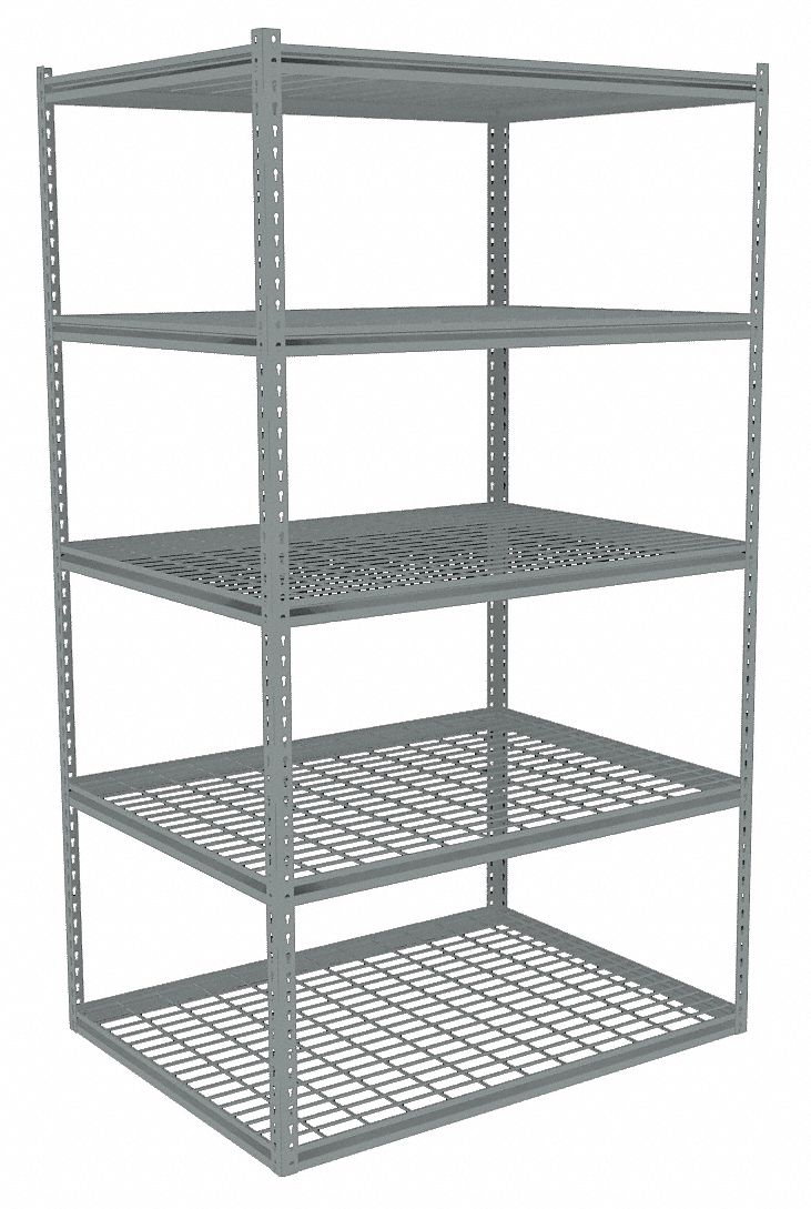TENNSCO Boltless Shelving Starter, MediumDuty, 36 in x 36 in, 84 in Overall Ht, 5 Shelves