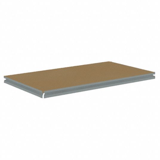 TENNSCO Shelf: 42 in x 15 in, 900 lb Load Capacity, Particleboard, Gray