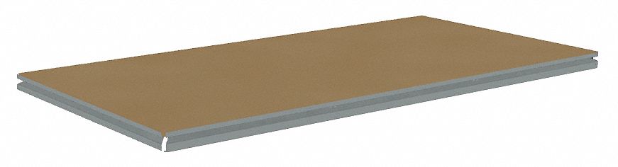Shelf: 72 in   x 36 in, 600 lb Load Capacity, Particleboard, Gray, Shelf