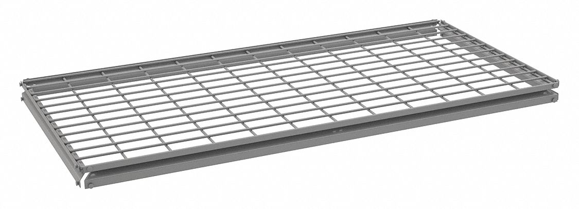 Shelf: 48 in   x 24 in, 850 lb Load Capacity, Steel, 5 ga Decking, Gray, Shelf