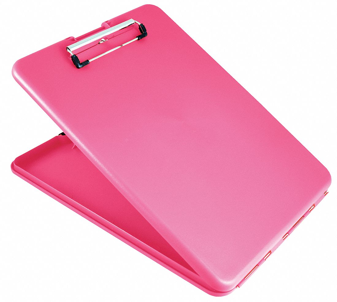 SAUNDERS Pink Polypropylene Storage Clipboard, Letter File Size, 9 1/2