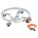 MULTI-PURPOSE QUAD DOLLY, SILVER, HARD RUBBER CASTERS