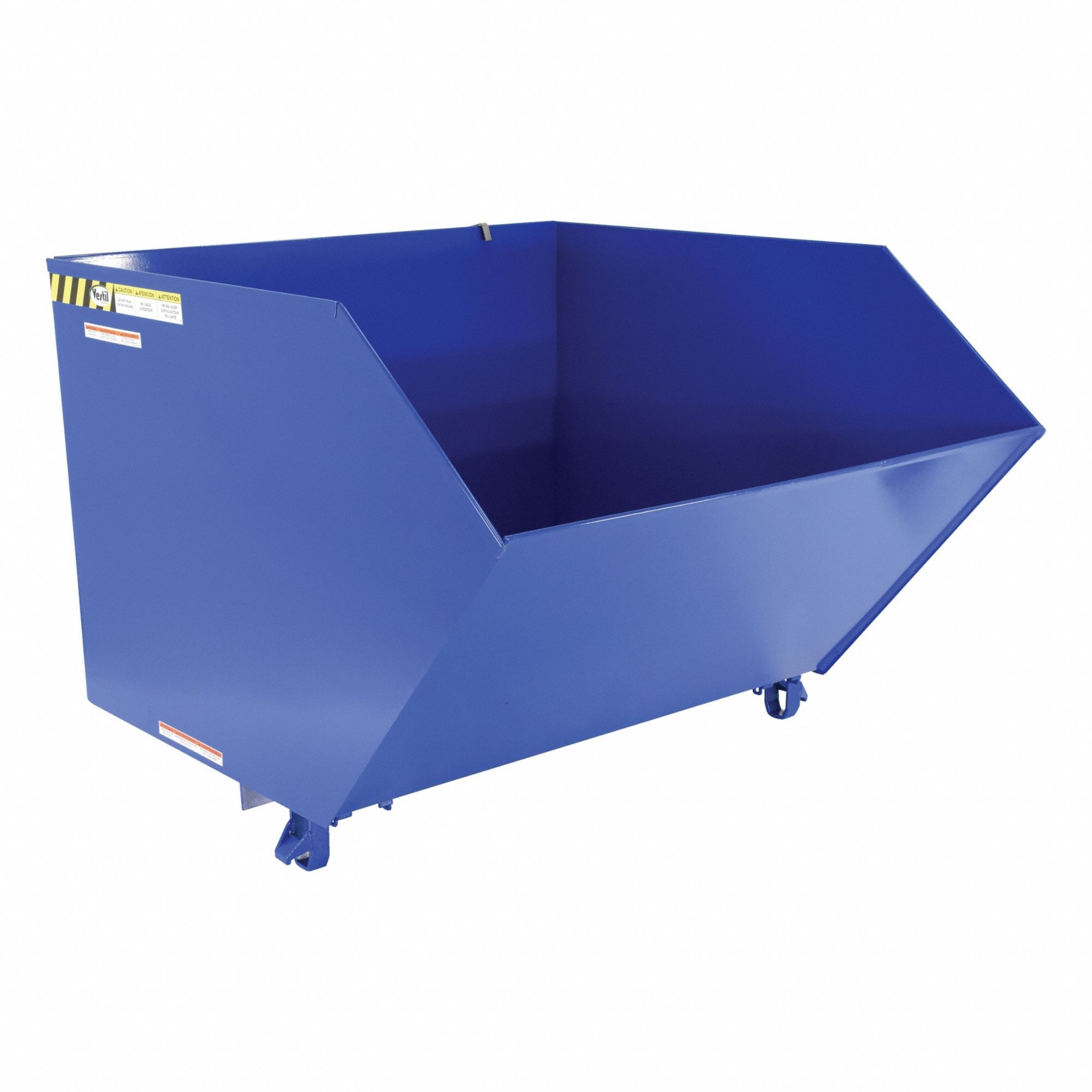 LOW PROFILE HOPPER, POWDER COATED STEEL, BLUE, 6000 LB CAPACITY, SELF DUMPING