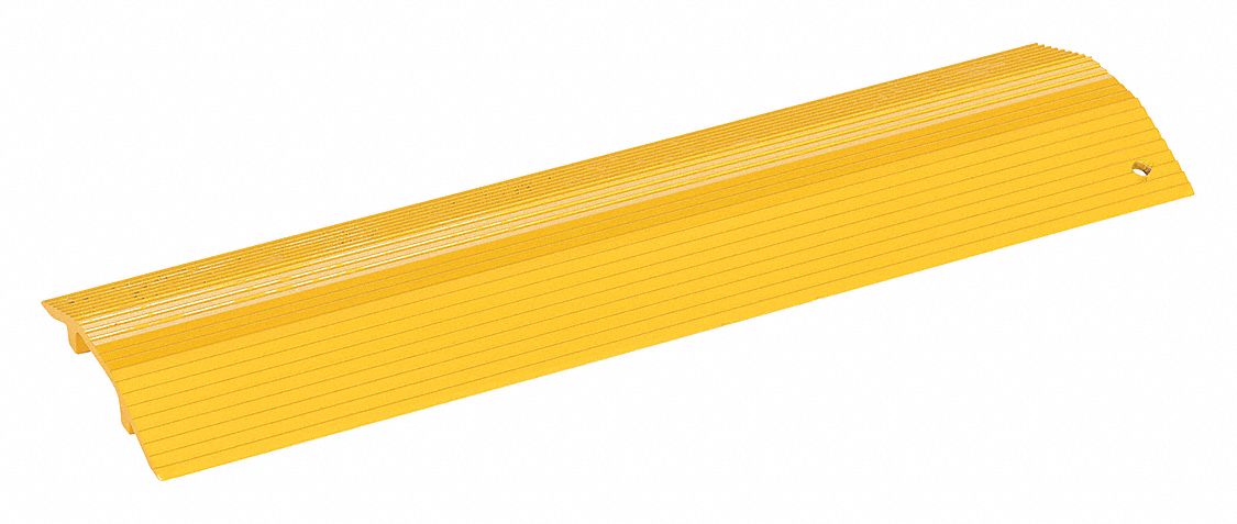CABLE PROTECTOR BRIDGE, ALUMINUM, YELLOW, 10,000 LB, 7 1/8 IN WIDTH, 24 IN LENGTH