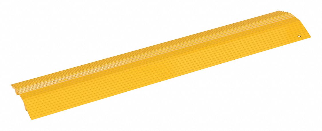 CABLE PROTECTOR BRIDGE, ALUMINUM, YELLOW, 10,000 LB, 7 1/8 IN WIDTH, 36 IN LENGTH