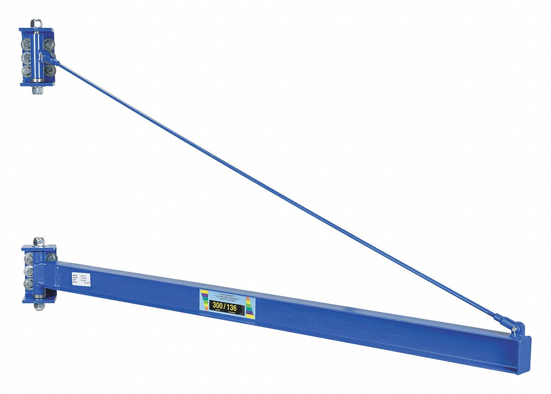 HIGH CLEARANCE STYLE JIB, 45 1/4 IN H, STEEL, PAINTED FINISH, 300 LB CAPACITY, WALL MOUNT