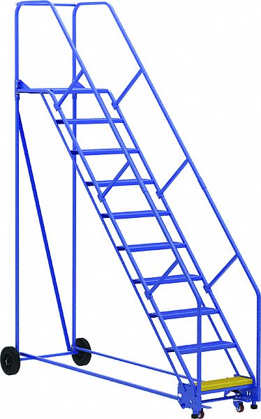 ÉCHELLE,10 MARCHES/RAIL/PERFORÉ/50 ° /ANSI A14.7/OSHA 1910.29,34 1/4X130X103 15/16 PO,BL,AC
