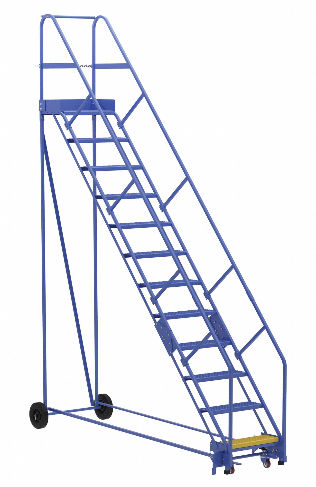ÉCHELLE,12 MARCHES/RAIL/PERFORÉ/50 ° /ANSI A14.7/OSHA 1910.29,34 1/4X156X110 7/8 PO,BL,AC