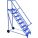 LADDER, ROLL/FOLD, 8-STEP/OPEN GRIP/50 ° /RAIL, 34-1/4X110X77 IN, BLUE, STEEL