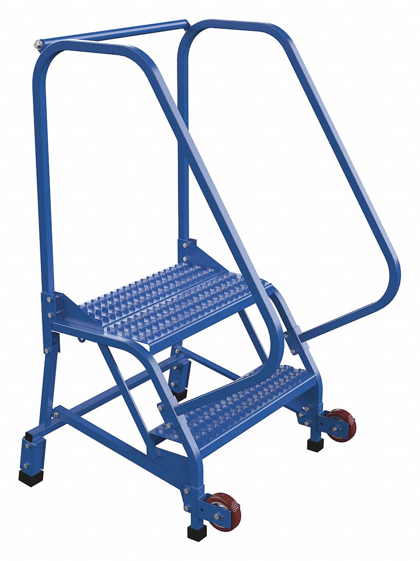 ÉCHEL,INCLINAISON/ROULI,2 MARCH/58 ° /RAIL/PRISE OUVRT/350 CAPUCHON LD,29-½X50X33-11/16PO,BLEU,ACIER