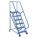 LADDER, TILT/ROLL, 6-STEP/58 ° /RAIL/OPEN GRIP/350 LD CAP, 29-1/2X90X54-5/16 IN, BLUE, STEEL