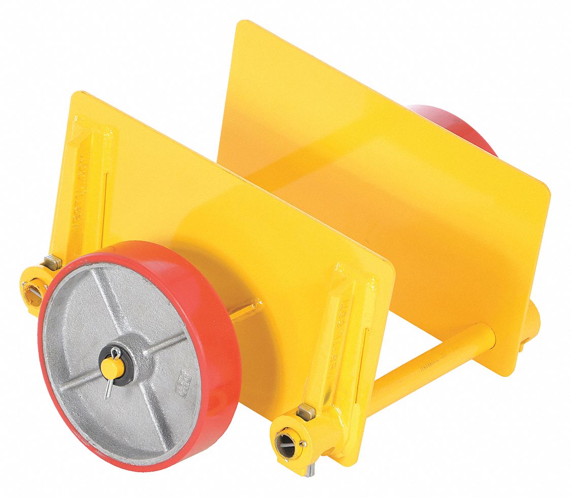 ADJUSTABLE PANEL DOLLY, YELLOW, 1,000 LB LOAD CAPACITY, 8 IN CASTER WHEEL DIAMETER, 1,000 LB LOAD CAPACITY