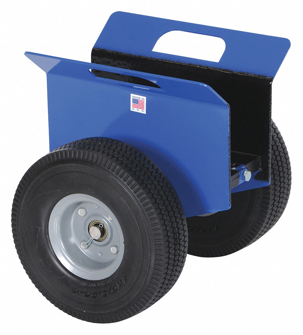 HEAVY-DUTY PLATE/SLAB DOLLY, BLUE, 500 LB LOAD CAPACITY, 10 IN CASTER WHEEL DIAMETER, 500 LB LOAD CAPACITY