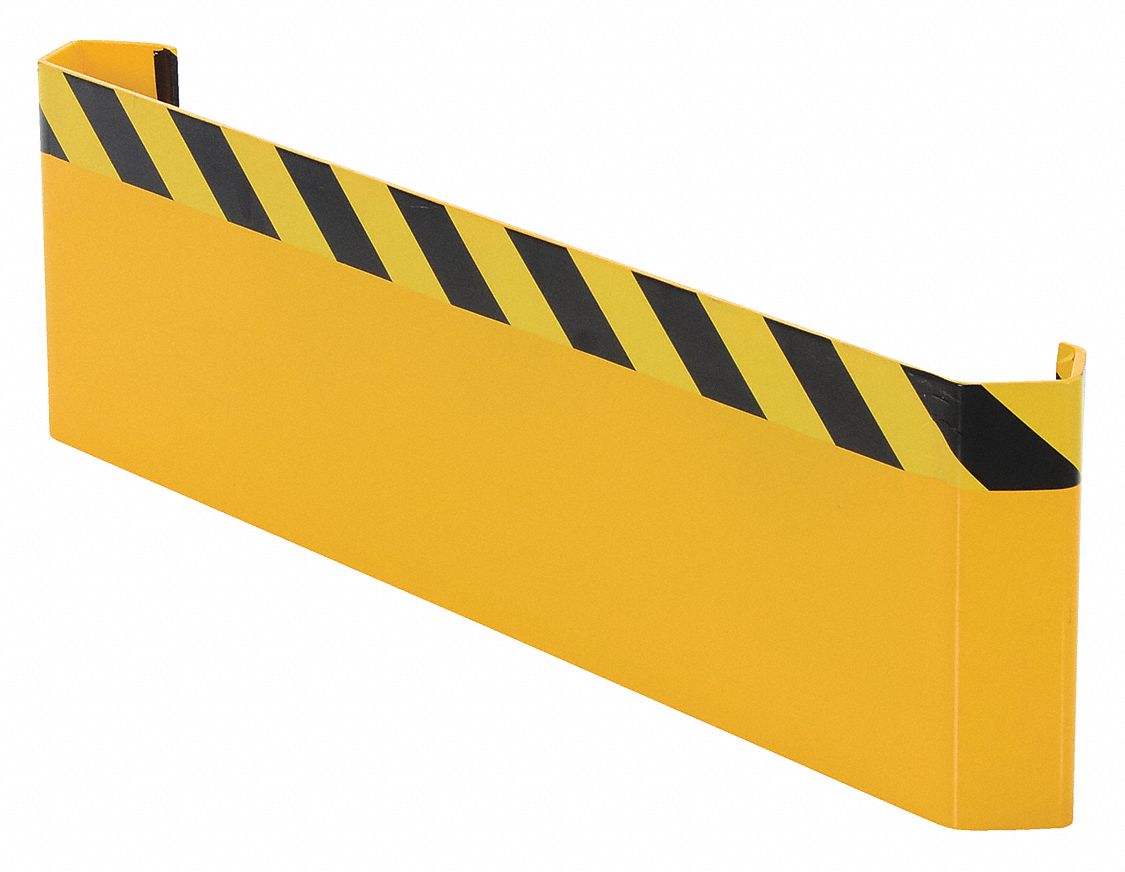 PALLET RACK END GUARDS, YELLOW, 48 3/4 IN D X 4 3/4 IN W X 12 1/2 IN H, POWDER COATED FINISH