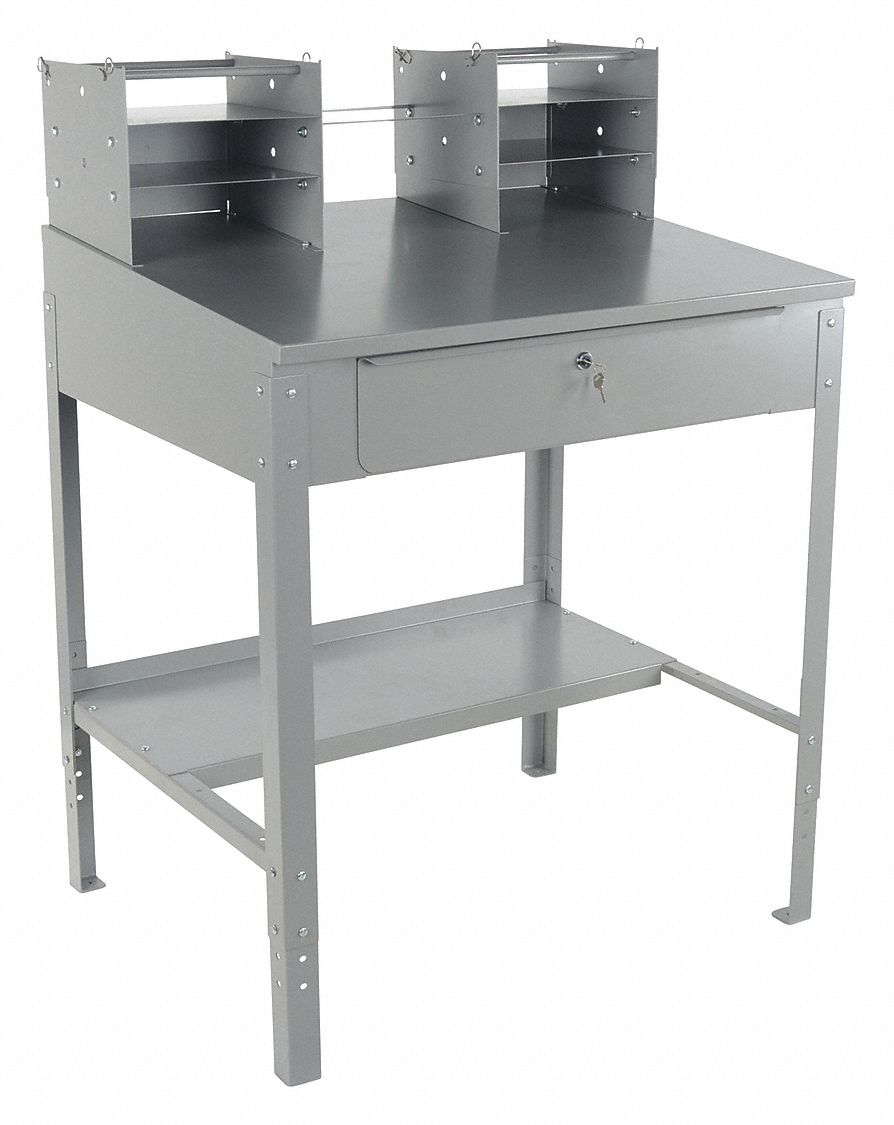 SHOP DESK OPEN STYLE,STEEL,GRAY,54-3/4