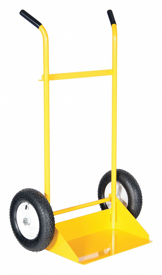 CONVERTIBLE HAND TRUCK, YELLOW, 34 1/2 IN W X 57 9/16 IN H, DOUBLE HANDLE