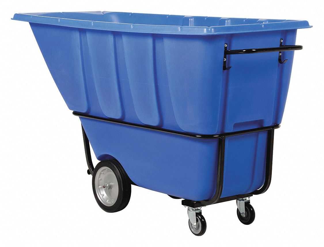 TILT TRUCK, BLUE, 32 IN W X 43 IN H X 73 IN L, RUST RESISTANT POWDER COATED FRAME, 2,100 LB LOAD CAPACITY