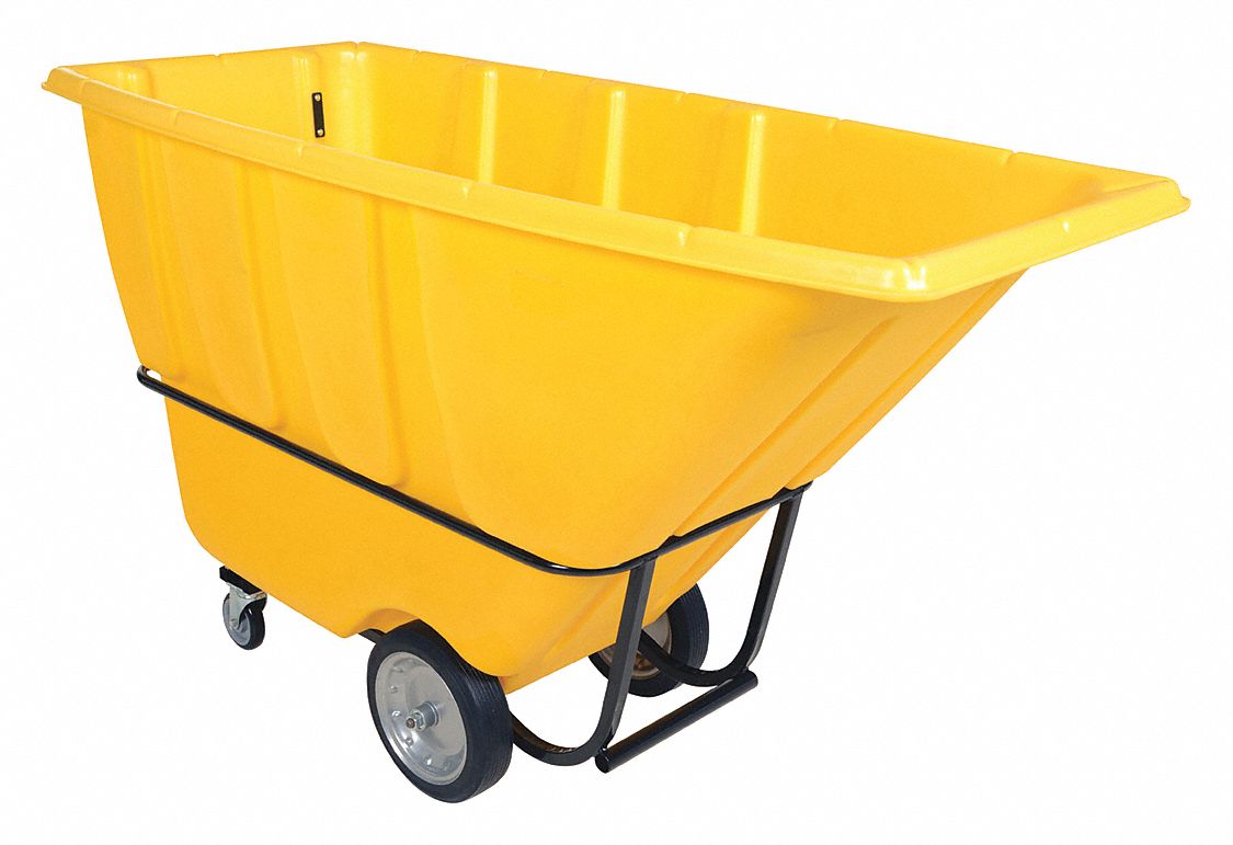 TILT TRUCK, YELLOW, 32 IN W X 43 IN H X 73 IN L, RUST RESISTANT POWDER COATED FRAME, 2,100 LB LOAD CAPACITY