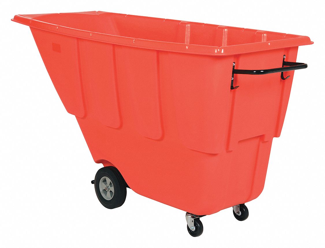 TILT TRUCK, RED, 28 IN W X 35 IN H X 62 IN L, RUST RESISTANT POWDER COATED FRAME, 450 LB LOAD CAPACITY